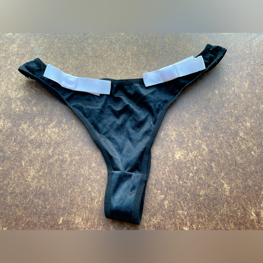 COPY - Morbid threads satin nylon vintage Thong Size xl